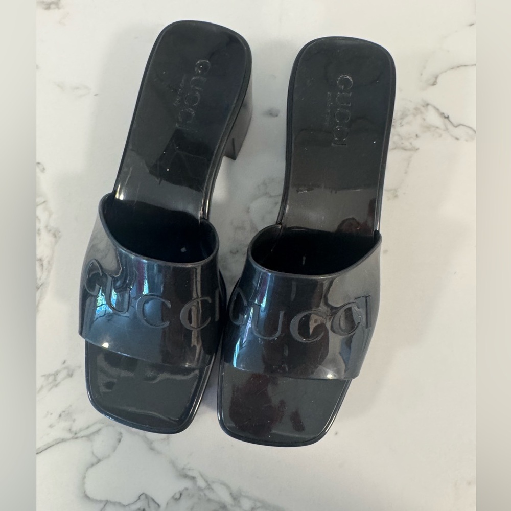Gucci Glossy Black Women's Mules